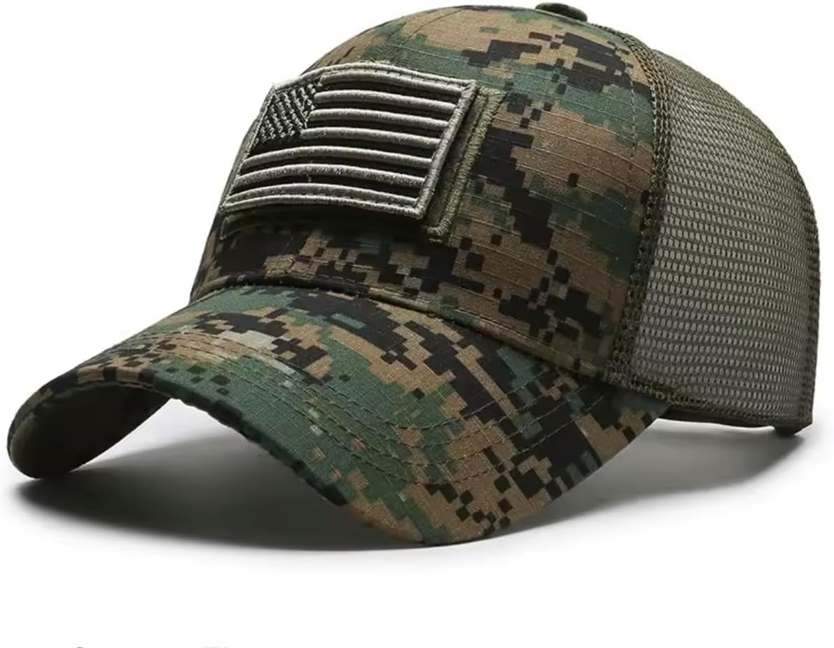 Boné camuflado USA com bandeira destacável